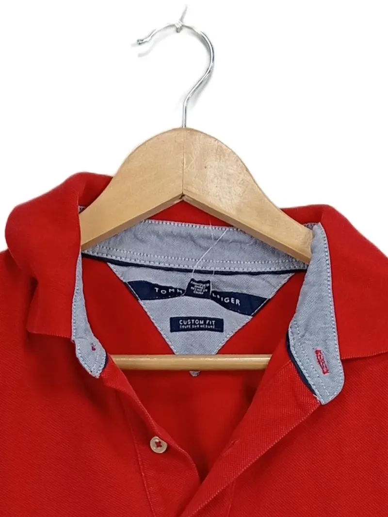 Tommy Hilfiger Herren Poloshirt Rot Gr. M Custom Fit Baumwolle 4