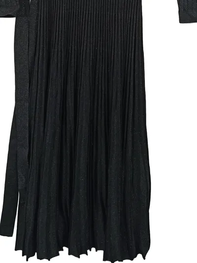 s.Oliver Black Label Damen Strickkleid Wickelkleid Gr. M/38 Schwarz Glitzer