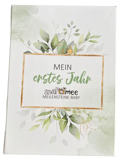 SnapMee Meilensteinkarten Baby Mein erstes Jahr Fotokarten Greenery Geschenk