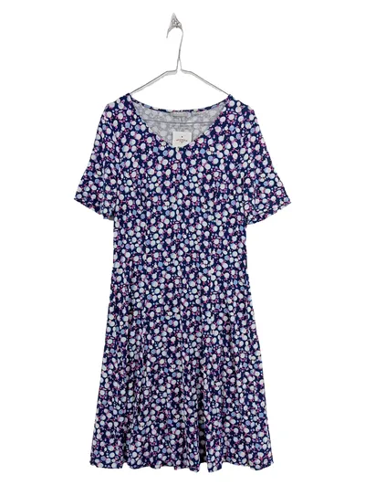 RABE Damen Jerseykleid Gr. 38 Blau Gepunktet Viskose Sommerkleid