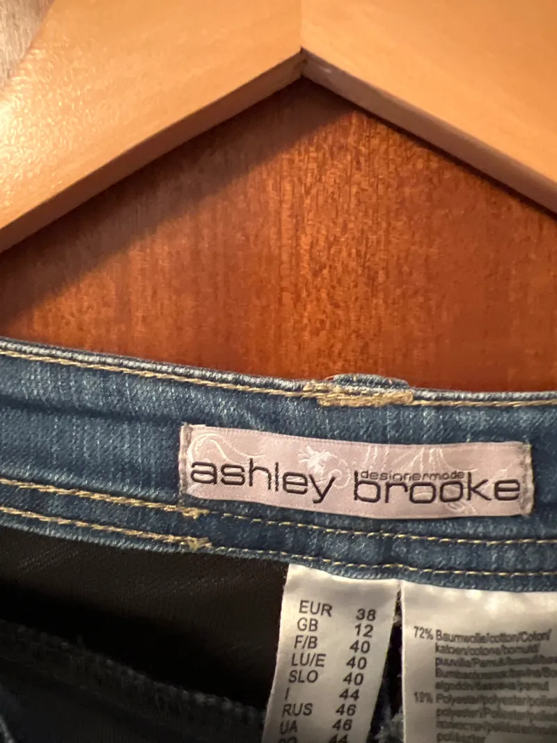 Ashley Brooke Damen Jeans Straight Leg Blau Gr. 38 W29 Stretch 4