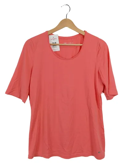 Gerry Weber Damen T-Shirt Gr. 42/XL Rosa Baumwolle Casual Basic