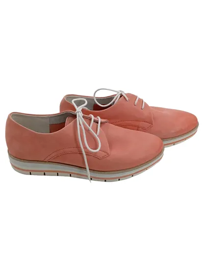 Marco Tozzi Damen Schnürschuhe Gr. 36 Rosa Leder Casual Halbschuhe