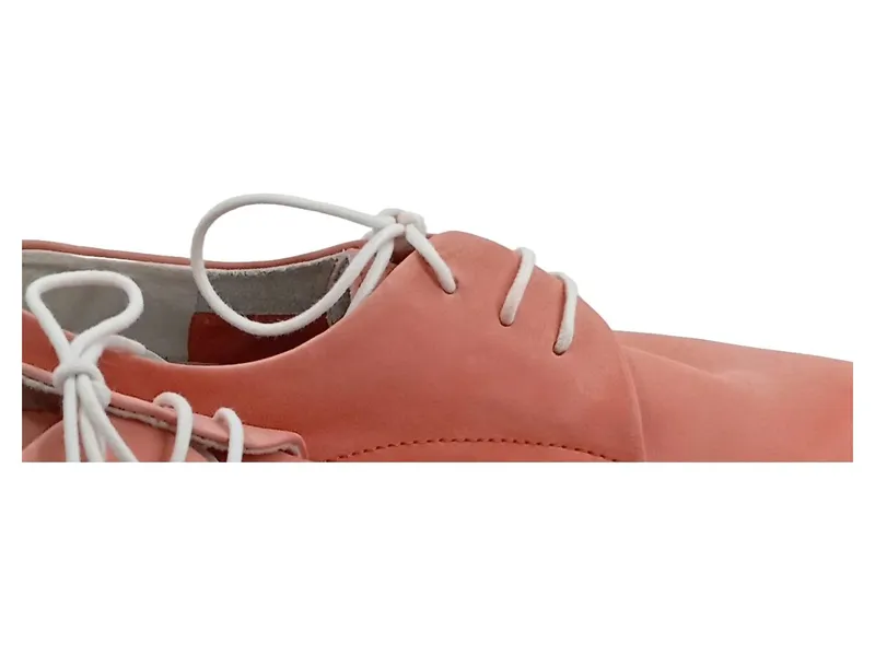 Marco Tozzi Damen Schnürschuhe Gr. 36 Rosa Leder Casual Halbschuhe 2