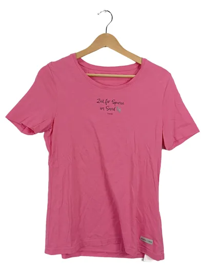 s'questo Damen T-Shirt Gr. 40 Pink Zeit für Spuren im Sand Casual