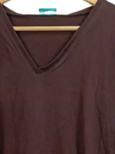 Ulla Popken Langarmshirt Damen Shirt Braun Gr. 50x52 Baumwolle Basic