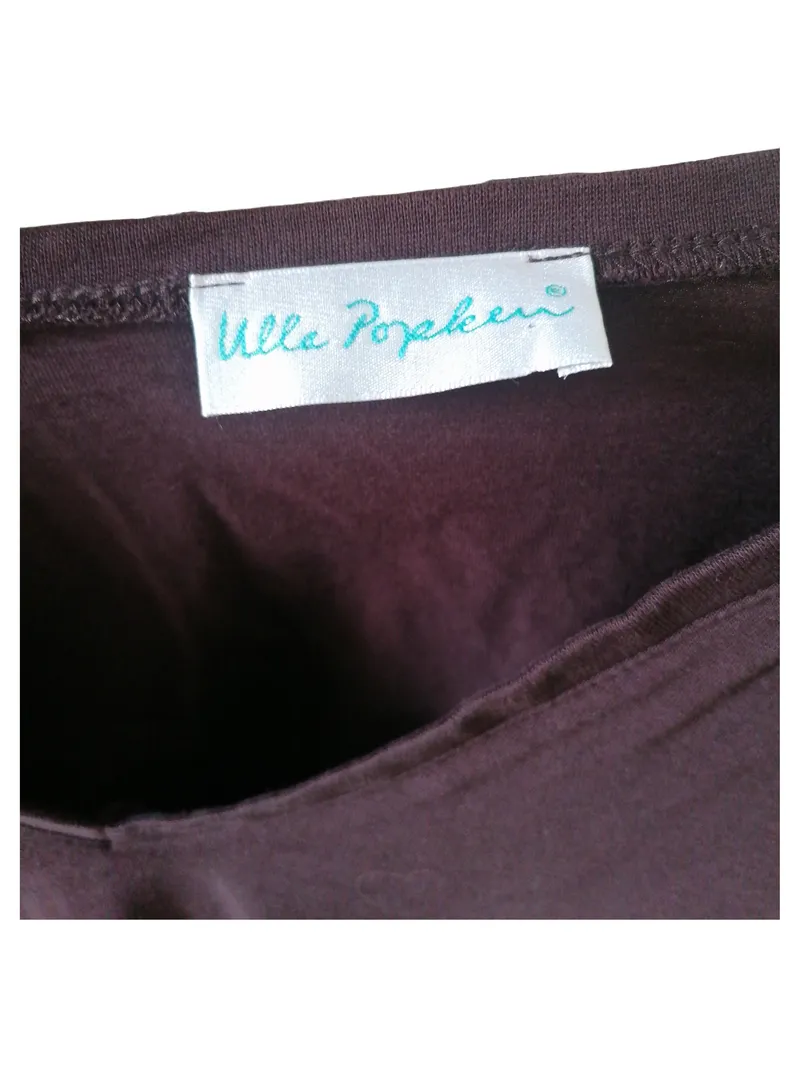Ulla Popken Langarmshirt Damen Shirt Braun Gr. 50x52 Baumwolle Basic 6