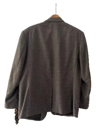 Herren Sakko Business Gr. 56/3XL Grau Kariert Polyester Viskose
