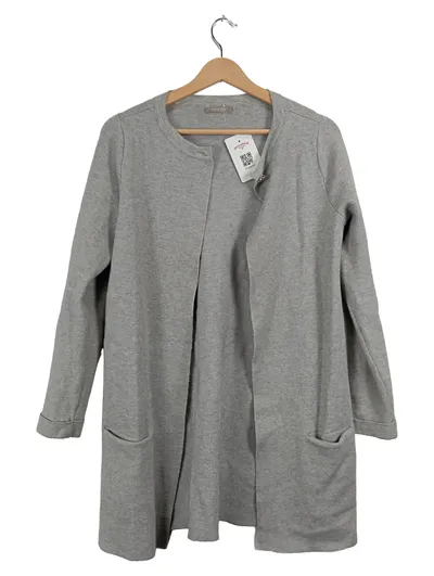 ORSAY Damen Strickjacke Cardigan Gr. M grau meliert offen Taschen