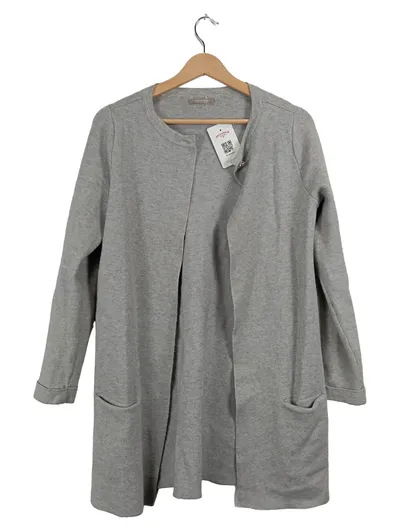 ORSAY Damen Strickjacke Cardigan Gr. M grau meliert offen Taschen