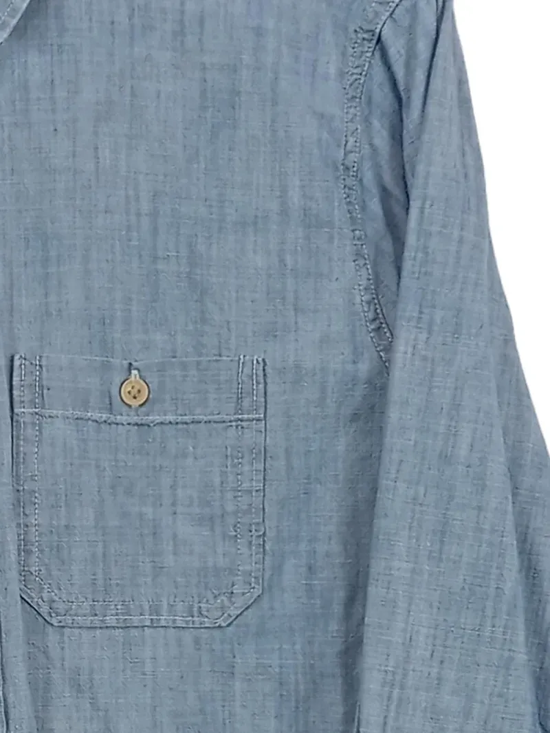 Abercrombie & Fitch Herren Freizeithemd Gr. 46/S Blau Casual Langarm 3