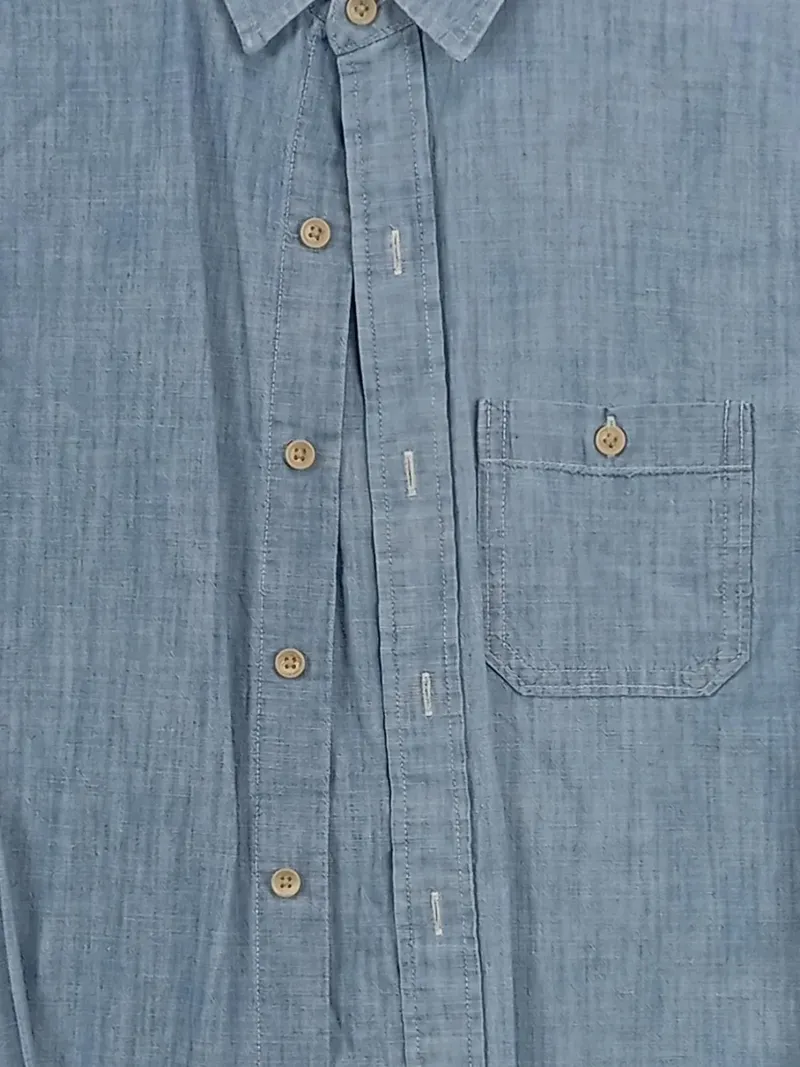 Abercrombie & Fitch Herren Freizeithemd Gr. 46/S Blau Casual Langarm 4