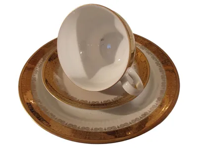 Kahla Sammelgedeck 3-tlg Porzellan Geometrisch Weiß Tasse Teller