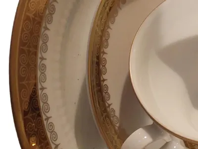 Kahla Sammelgedeck 3-tlg Porzellan Geometrisch Weiß Tasse Teller