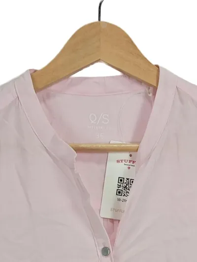 Q/S designed by Damen Bluse Langarm Rosa Gr. 36 Modal Stehkragen