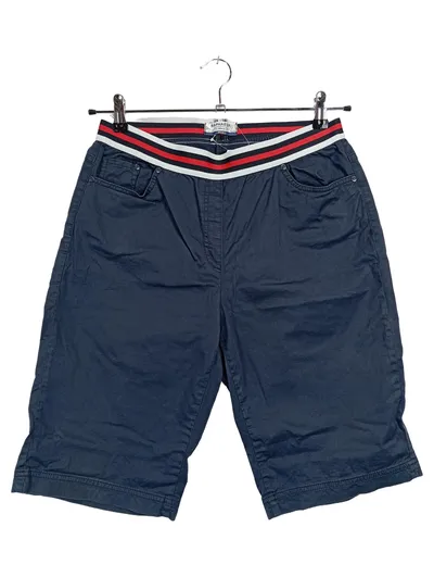 Raphaela by Brax Damen Shorts Slim Gr. 40 Blau Baumwolle Stretch