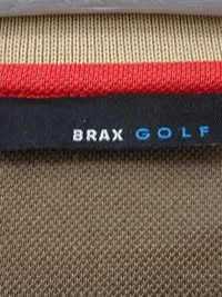 BRAX Golf Poloshirt Herren Gr. L Beige Rot Gestreift Baumwolle Kurzarm Shirt 6
