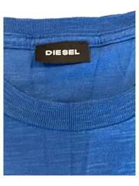 Diesel Herren T-Shirt Blau Logo-Print Gr. M Kurzarm Casual 4