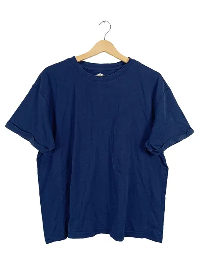 Fynch-Hatton T-Shirt Herren Gr. 40 L Blau Baumwolle Casual Basic Logo Shirt