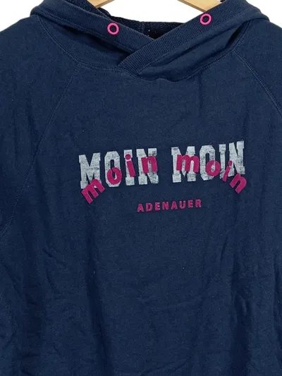 Adenauer & Co. Hoodie Damen Gr. 42 Blau Moin Moin 3/4 Arm Kapuzenpullover