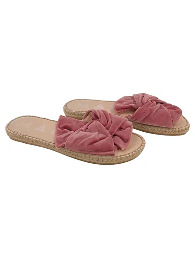 Manebi Damen Espadrilles Sandalen Rosa Samt Schleife Gr. 36 Sommer