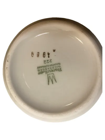 Bareuther Milchkännchen Porzellan Gestreift Weiß Metallic 9.5cm Klassisch