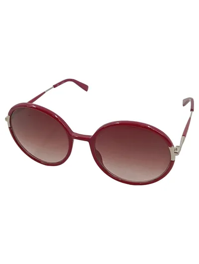 ESCADA Damen Sonnenbrille Rot Rund Elegant Metall Kunststoff Designer