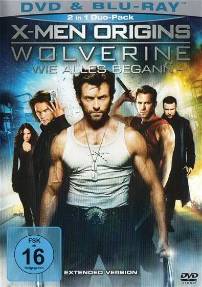 X-Men Origins Wolverine DVD Blu-Ray Hugh Jackman Actionfilm FSK 16