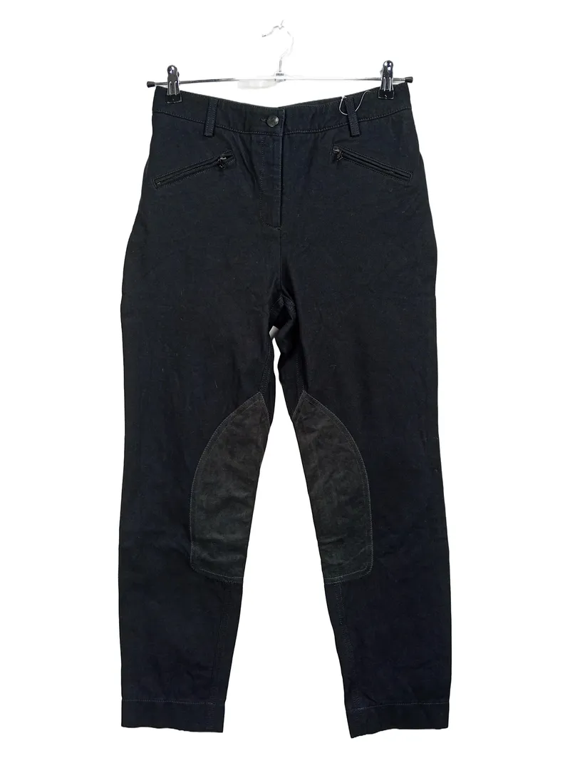 CAMBIO Rachel Reithose Damen Gr. 44 Schwarz Kniebesatz Baumwolle 1
