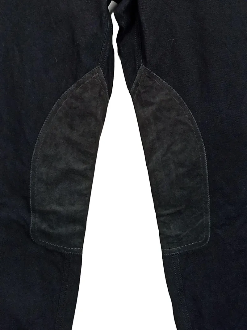 CAMBIO Rachel Reithose Damen Gr. 44 Schwarz Kniebesatz Baumwolle 3