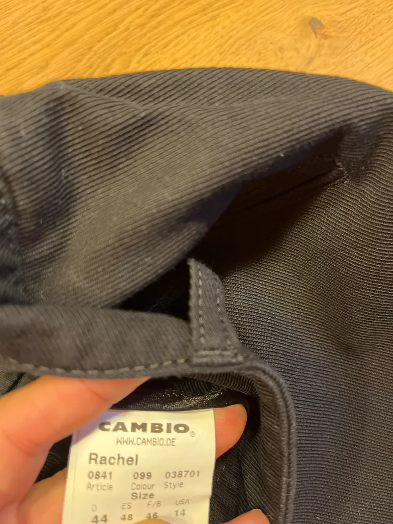 CAMBIO Rachel Reithose Damen Gr. 44 Schwarz Kniebesatz Baumwolle 6