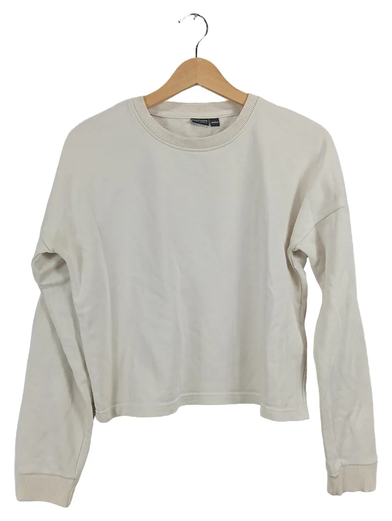 EIGHT2NINE Damen Pullover Cropped Sweatshirt Beige Gr. M Basic 1