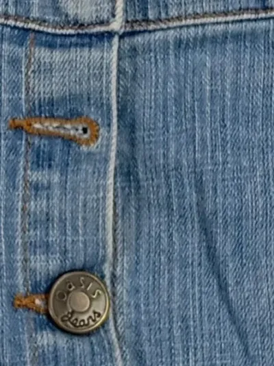 Oasis Damen Jeansrock Gr. 34 Blau Knopfleiste Minirock Denim