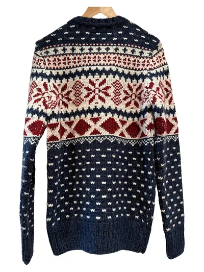 Superdry Herren Pullover Fair Isle Muster Blau Größe M