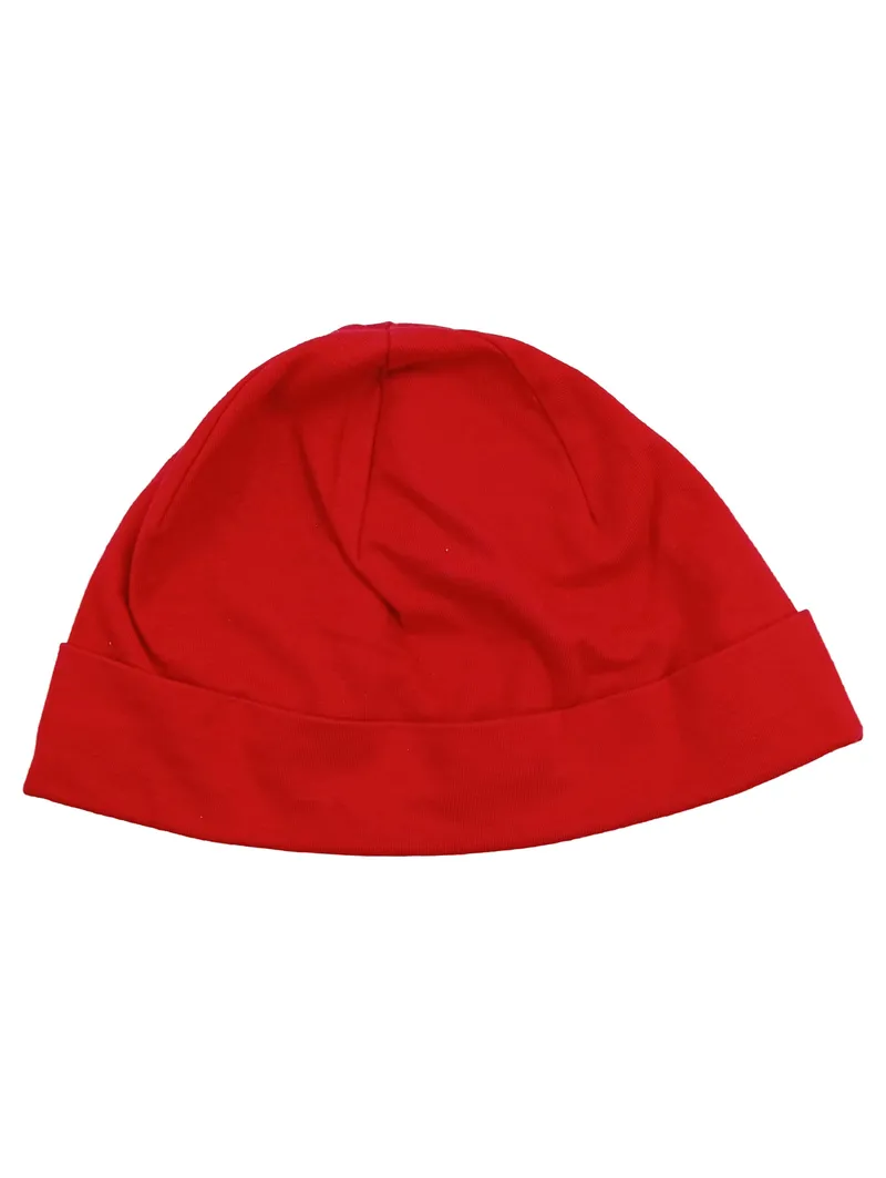 Bruno Barthel Mütze Rot Baumwolle Elasthan Basic Beanie Made in Germany 2