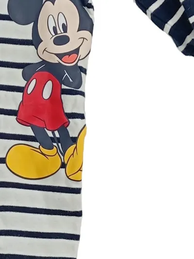 Disney Baby Schlafanzug Strampler Mickey Maus Gestreift Baumwolle Gr. 62