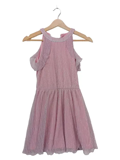 Lindex Mädchen Festliches Kleid Rosa Glitzer Gr. 146/152 Elegant