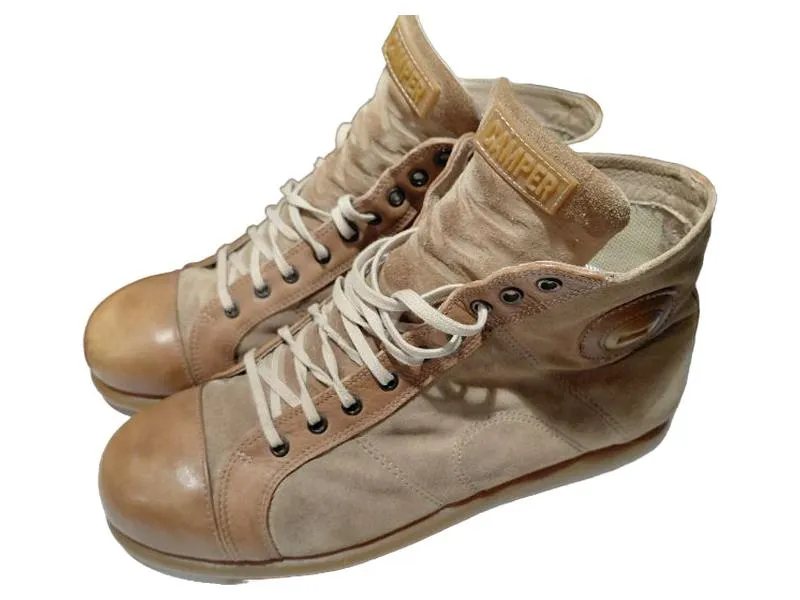 Camper Herren High-Top Sneaker Stiefelette Leder Wildleder Braun Gr. 45 3