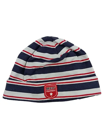 MXO Equipment Kinder Mütze Beanie Gestreift Blau Weiß Rot Maritim