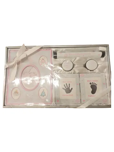 Baby Meilensteinkarten Erinnerungsbox Set Geburt Handabdruck Fußabdruck Geschenk