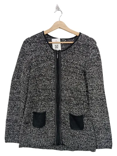 BiBA Damen Strickjacke Gr. 38/M Grau Casual Reißverschluss