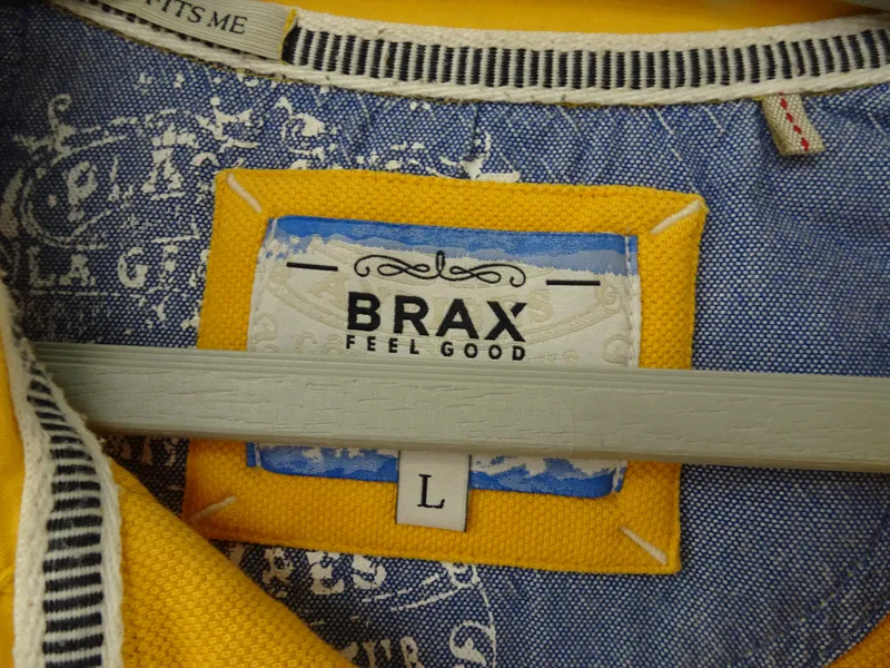 BRAX Herren Poloshirt Gelb Gr. 50;L Juan Les Pins Stickerei Baumwolle Piqué 3