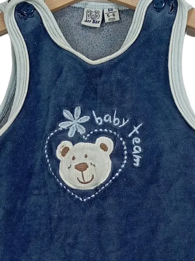 Bob der Bär Baby Strampler Gr. 68 Blau Nicki Teddy Bär Motiv