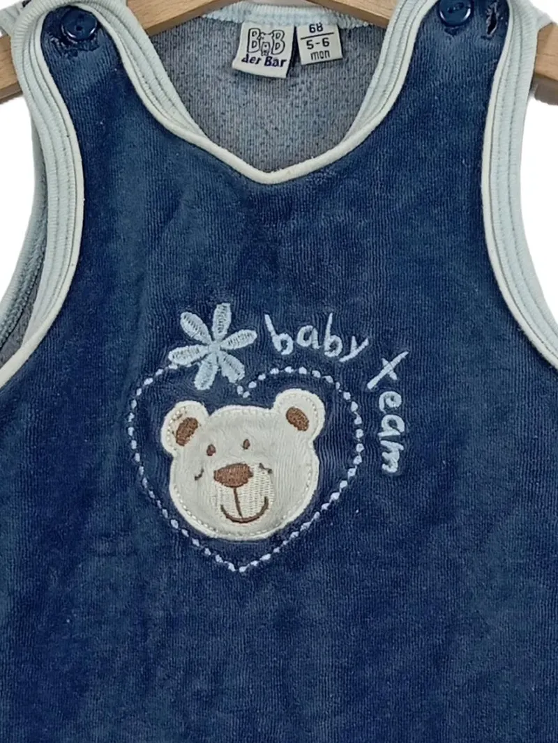 Bob der Bär Baby Strampler Gr. 68 Blau Nicki Teddy Bär Motiv 2