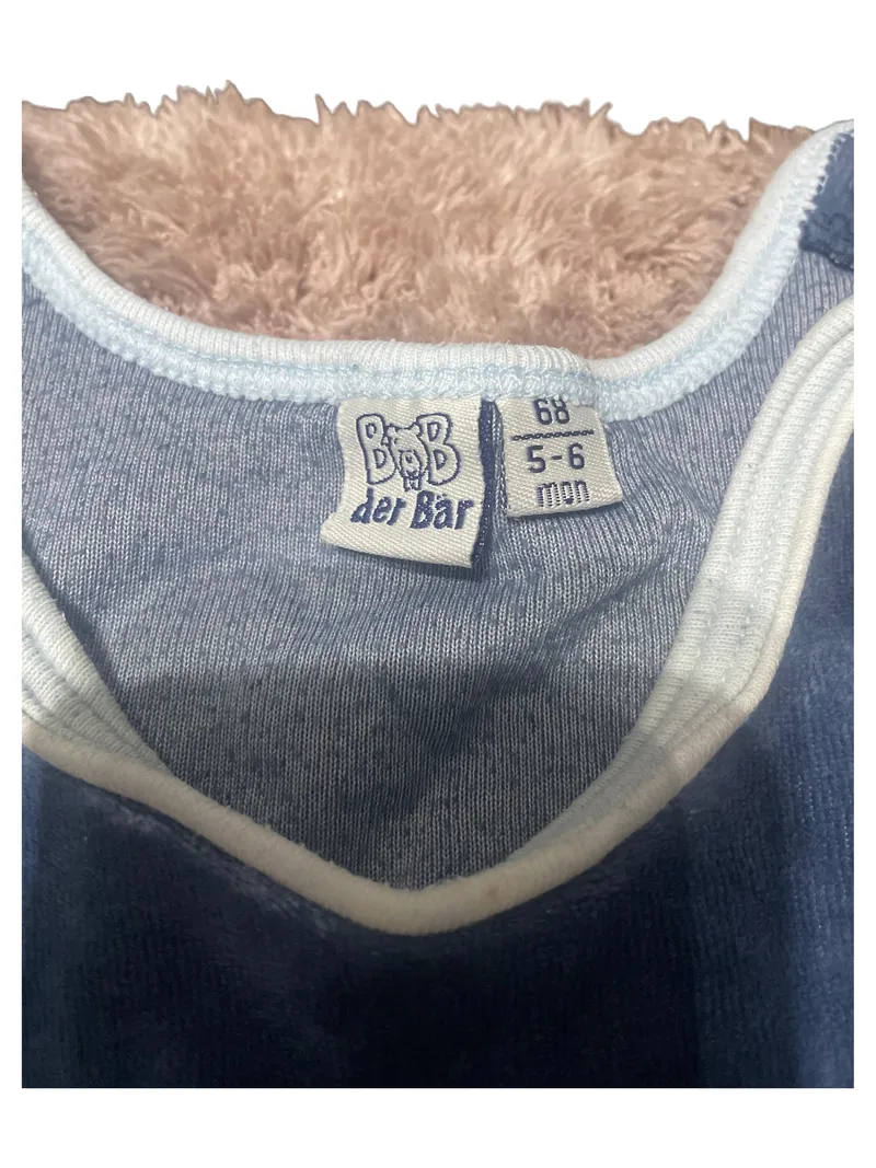 Bob der Bär Baby Strampler Gr. 68 Blau Nicki Teddy Bär Motiv 4
