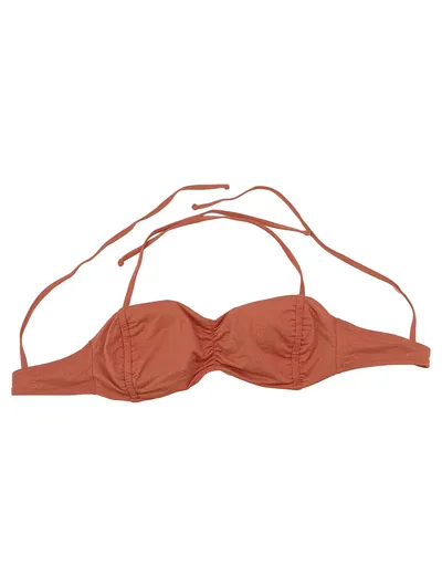 Victoria's Secret Bikini Oberteil Damen Gr. L Orange Glitzer Bandeau