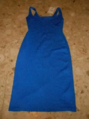 ZARA Damen Trägerkleid Blau Gr. M figurbetont Stretch Basic