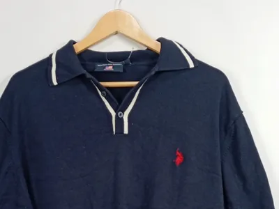 U.S. Polo Assn. Herren Poloshirt Strick Navy Blau Gr. M Baumwolle
