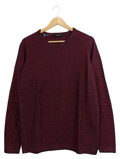 Selected Homme Herren Pullover Gr. L Bordeaux Strickpullover Baumwolle