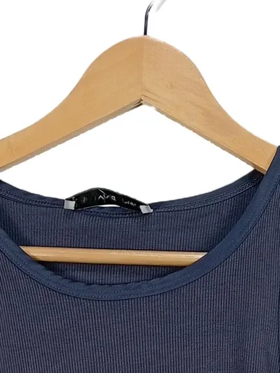 MANGO Damen Tanktop Rippstrick Blau Gr. M/38 Ärmellos Basic